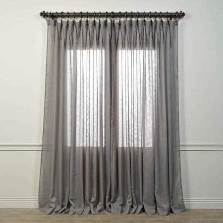 Signature Extra Wide Grey Sheer Curtain