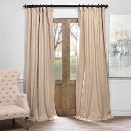 Rugged Tan Solid Cotton Blackout Curtain