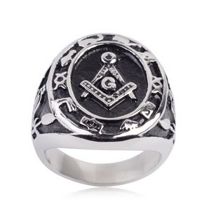 Freemason Ring / Masonic Ring Multi Symbol Design...