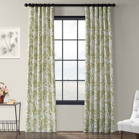 Edina Green Printed Cotton Curtain
