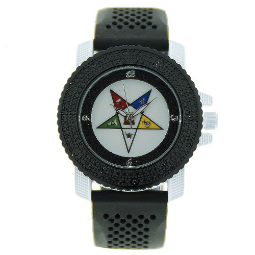 Order of the Eastern Star Watch - Black Silicone B...