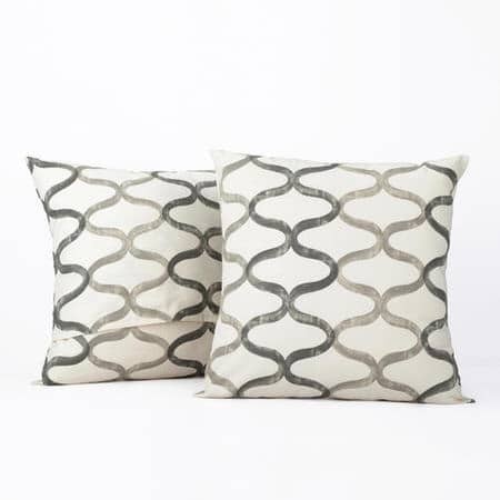 Illusions Silver Grey Printed Cotton Cover- PAIR