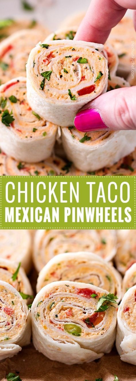Chicken taco mexican pinwheels