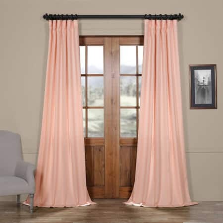 Primrose Pink Faux Linen Sheer Curtain