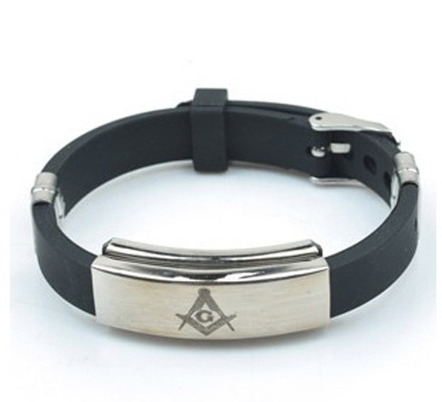 Freemason / Masonic Bracelet - Watch Style Black R...