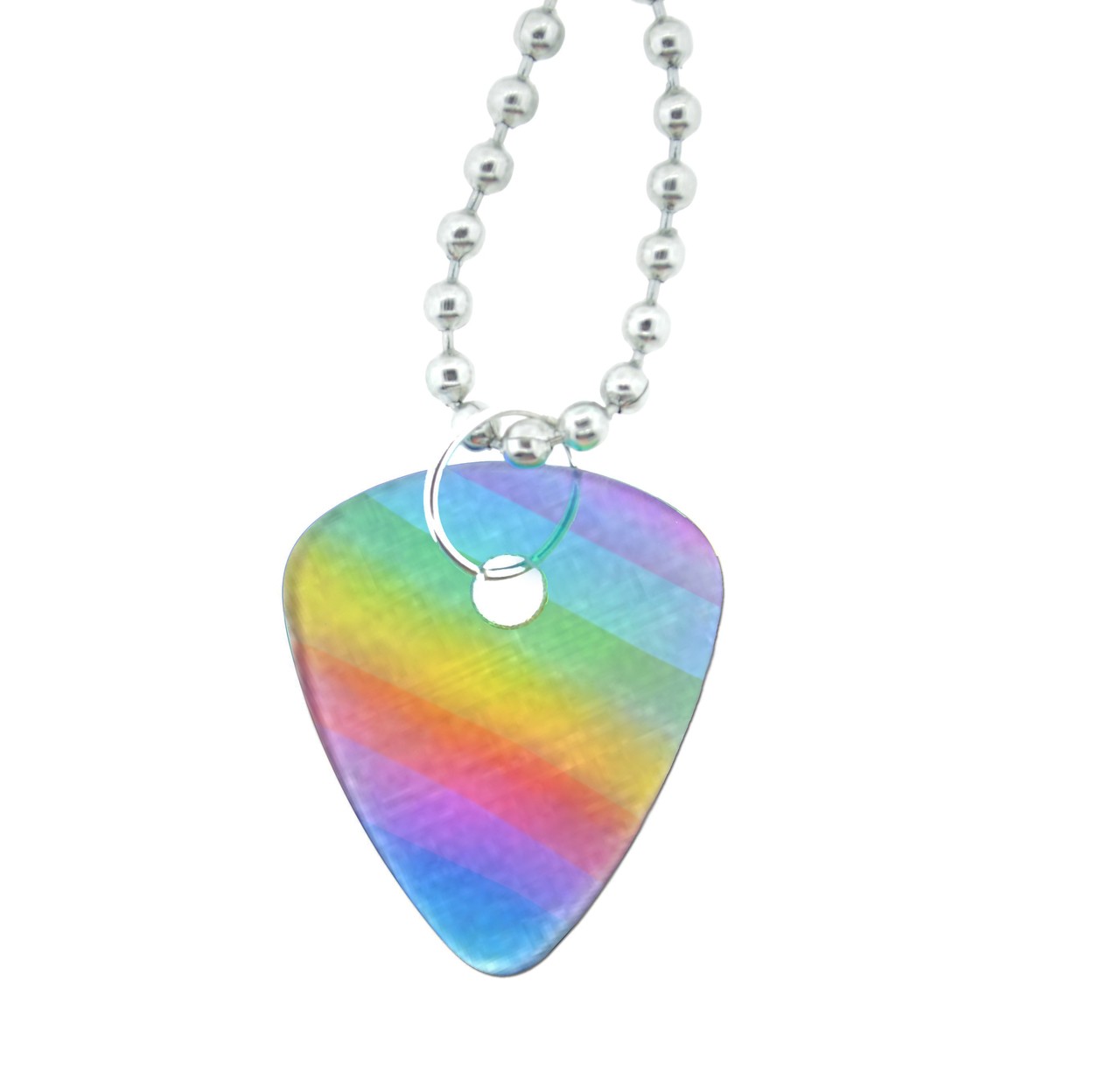 Gay Rainbow Guitar Pick Pendant - Musicians LGBT G...