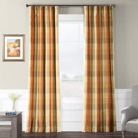 Cumbria Faux Silk Plaid Curtain