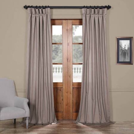 Millstone Gray Solid Cotton Curtain