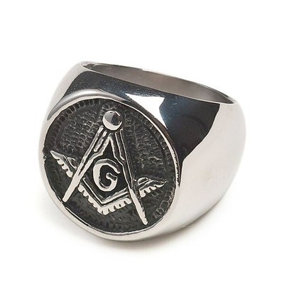 Freemason Ring / Masonic Rings - Chiseled Enamel a...