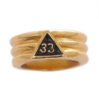 Freemason Ring / Masonic Ring - Gold Plated 33rd D...