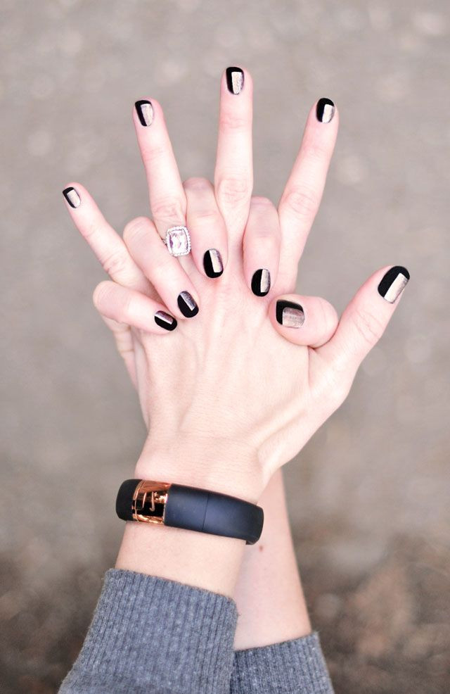 Nails | Black & Rose Gold Manicure Inspired by The...