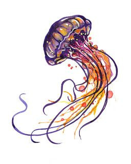 Watercolor jellyfish tattoo. I would like a really...