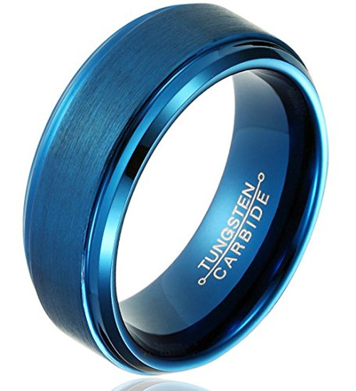 8mm - Unisex or Men's Wedding Bands. Blue Tung...