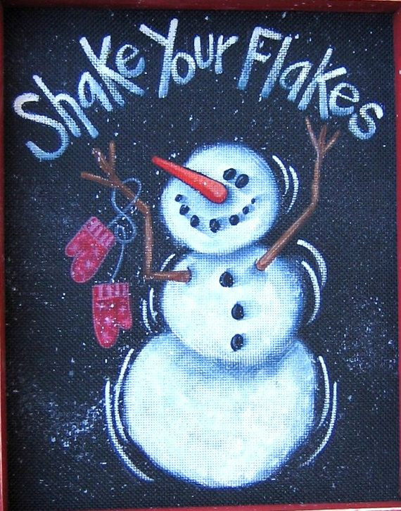 Snowman, Shake Your Flakes Sign, Tole Painting Pat...