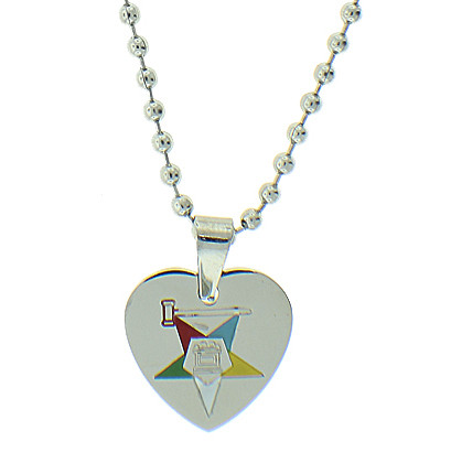 Order of the Eastern Star Heart Shaped Pendant - S...