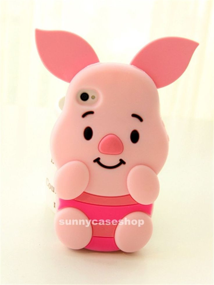 3D Cute Cartoon piglet Pig Silicone Case rubber co...