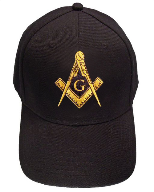 Freemason's Baseball Cap - Black Hat with Gold...