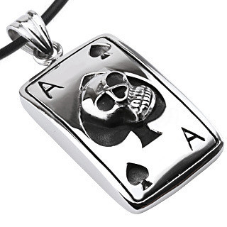 Ace of Spades Skull Dog Tag- Stainless Steel with...
