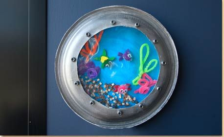 Paper Plate Aquarium Porthole - Craft Project Idea...
