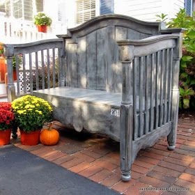 DIY: Bench Tutorial - a repurposed crib gets a new...