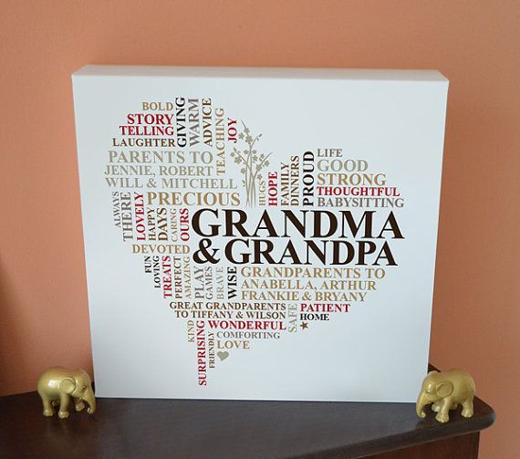 Items similar to Canvas Grandparents gift. Joint f...