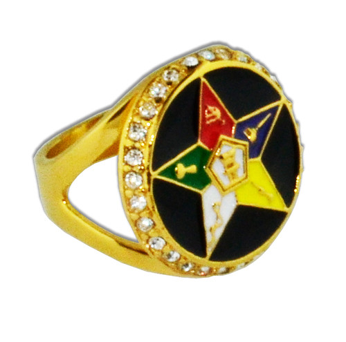 Order of the Eastern Star Ring - Black and Gold To...