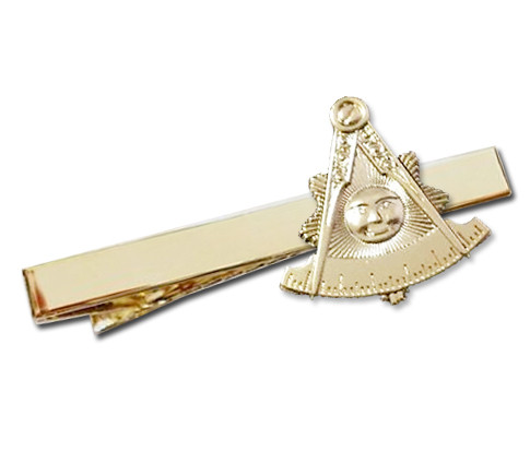 Past Master Masonic Tie Clip / Tie Bar - Gold Colo...