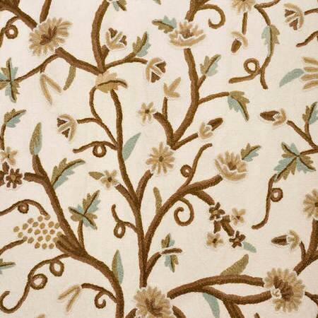 Frances Embroidered Cotton Crewel Fabric