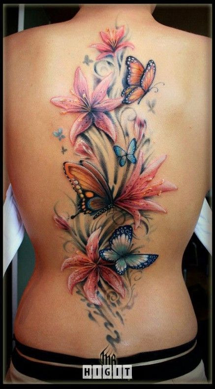 Butterfly and Flower Tattoo- need to fix my sad bu...