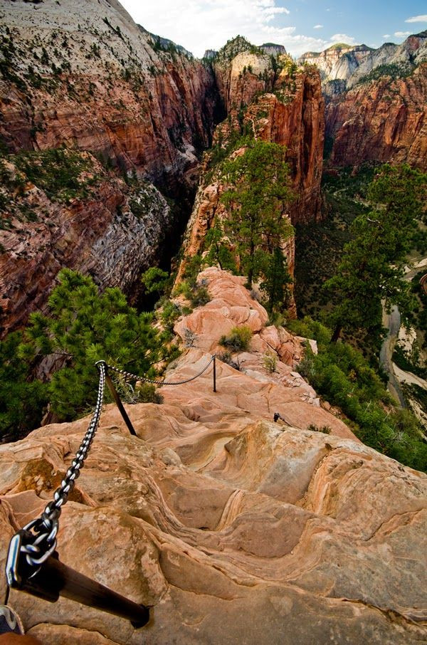 Angels Landing - Hiking Path Chains, Zion National...