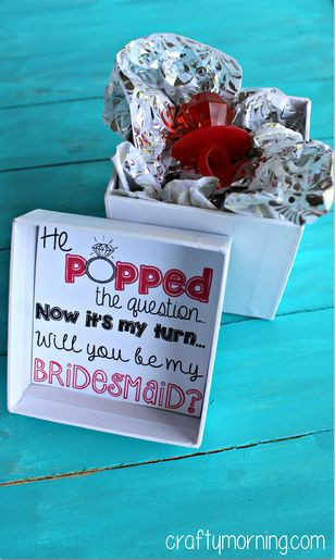 "He Popped The Question..." Bridesmaid Ring Pop Id...