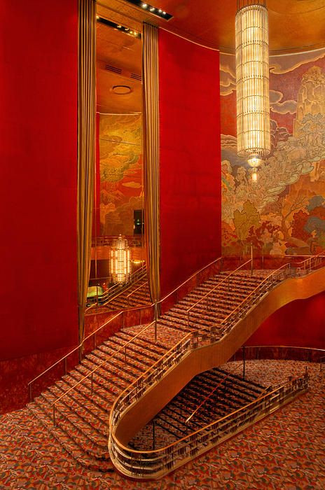Lobby Stairs At Radio City by Dave Mills