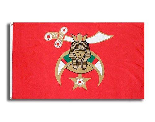 Masonic Shriner 3x5 Polyester Flag - With Red Back...