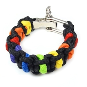Black and Rainbow Paracord Bracelet - Gay Pride Br...