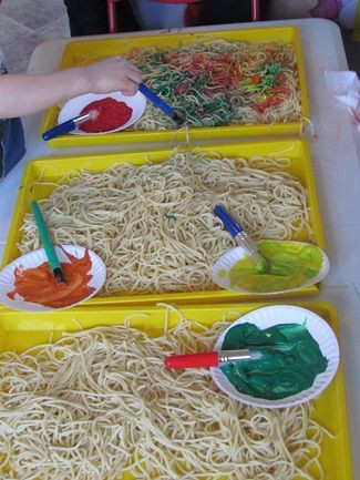 Spaghetti sensory play