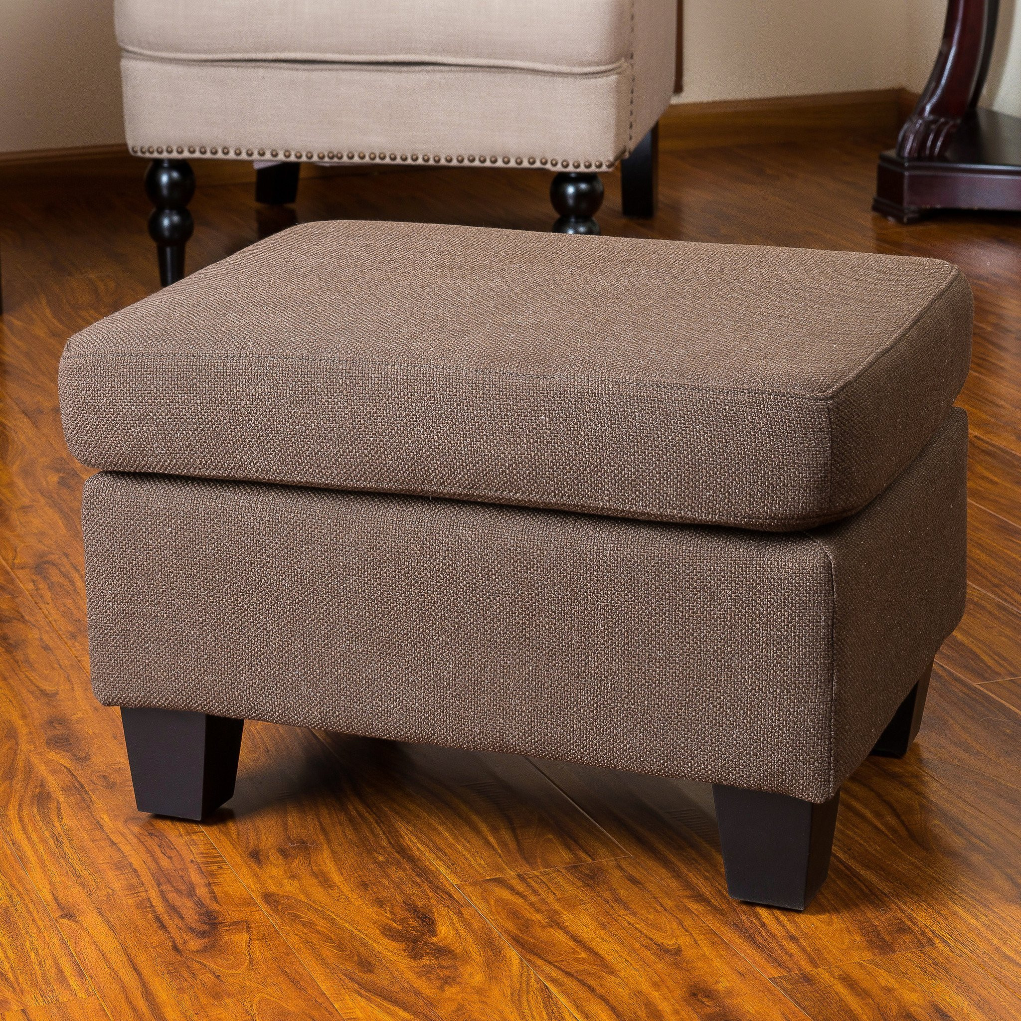 Christabel Brown Fabric Ottoman Footstool