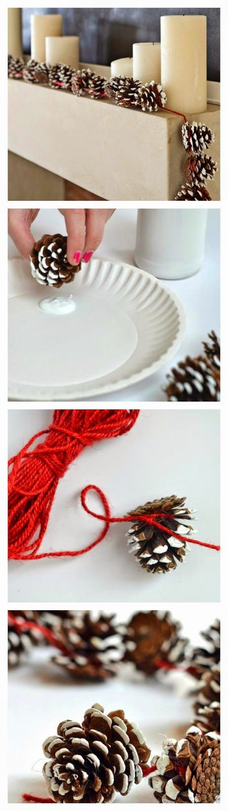 Hand made pine cone garlands - could make these wi...