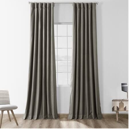 Millstone Gray Solid Cotton Blackout Curtain