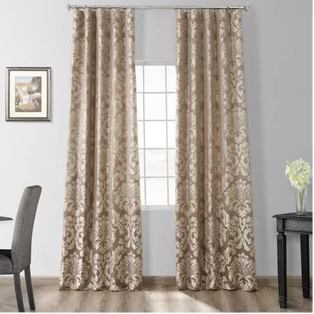 Astoria Bronze & Taupe Faux Silk Jacquard Curtain