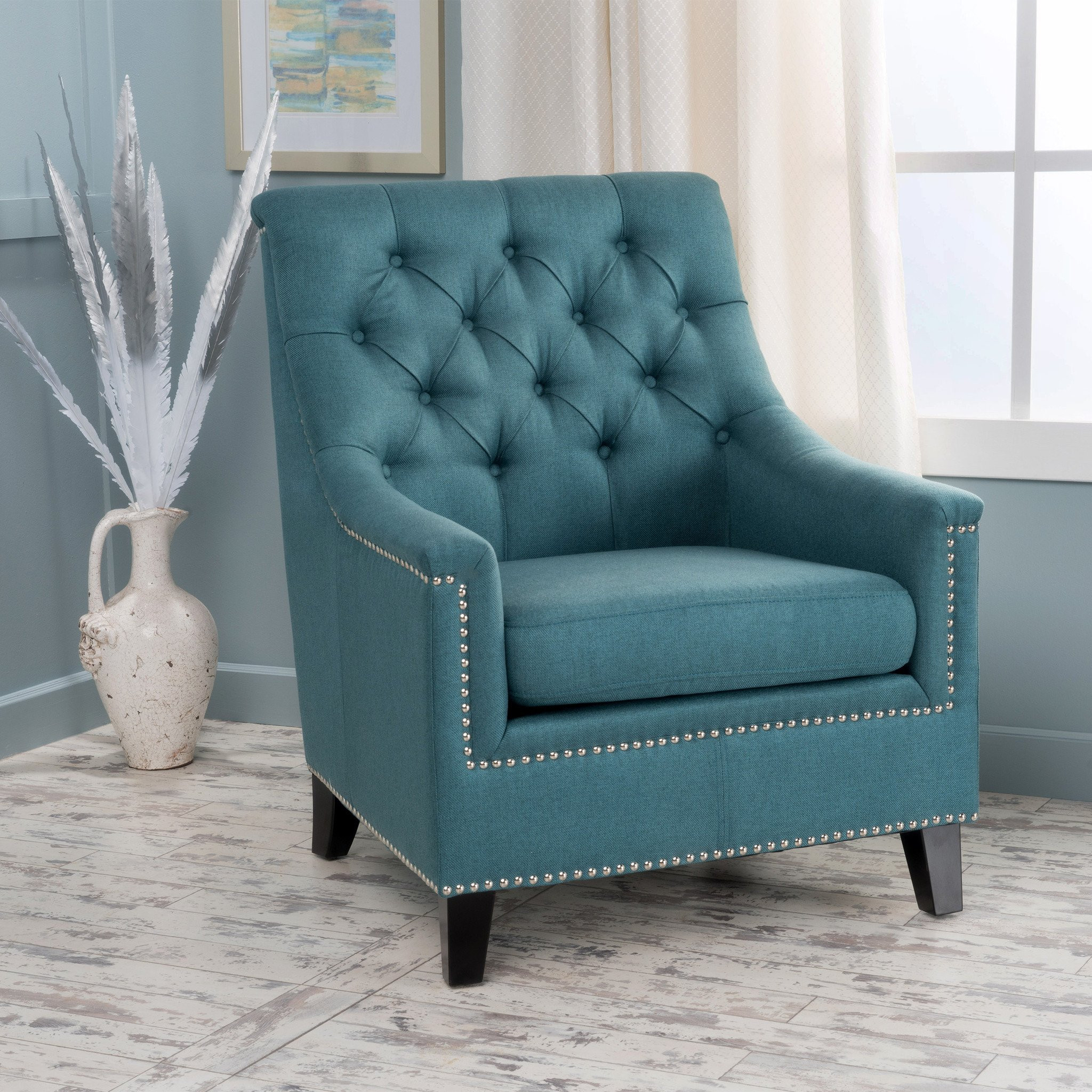Ailsa Contemporary Fabric Tufted Club Chair
