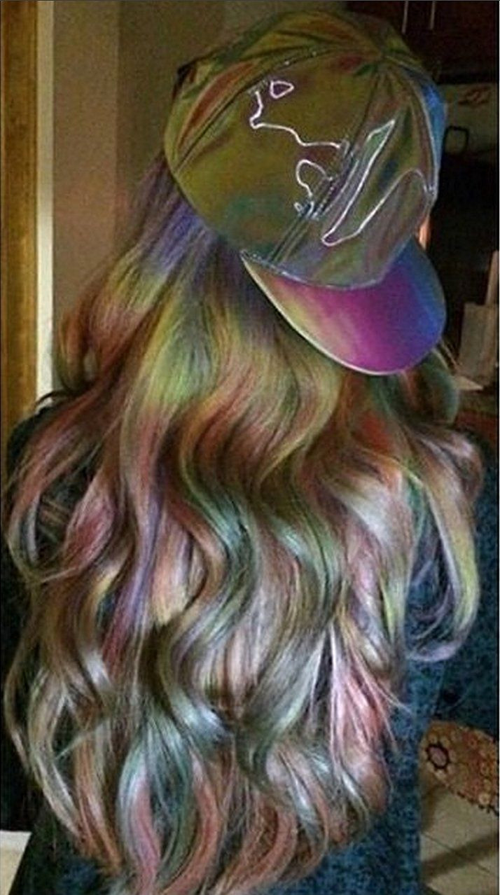 Oil Slick Is the Rainbow Hair Technique Brunettes...