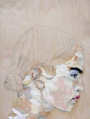 Study (prada2), 2011, oil on wood panel, by Judith...