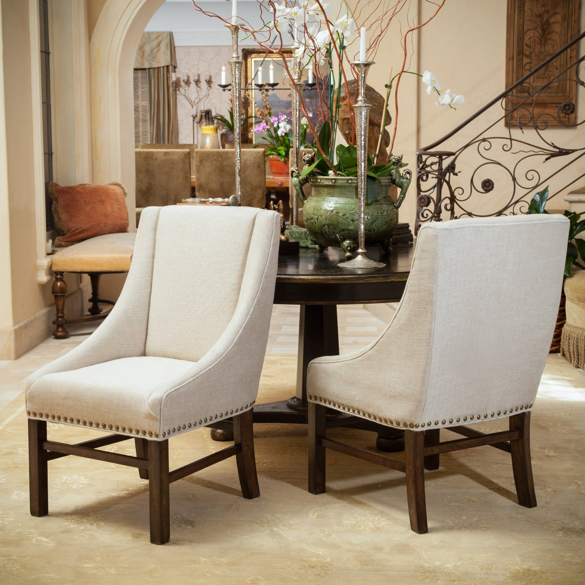 Claudia Natural Fabric Dining Chairs (Set of 2)