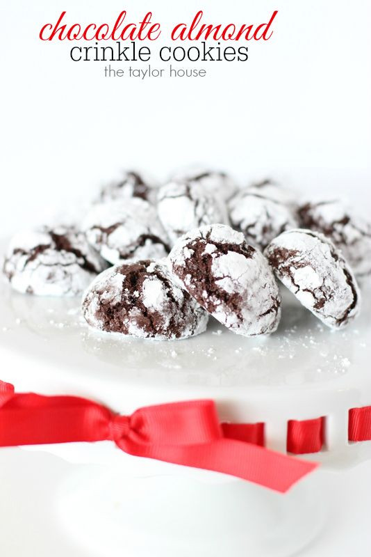 Chocolate Almond Crinkle Cookies | The Taylor Hous...