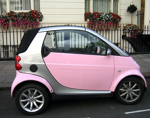 cute pink car