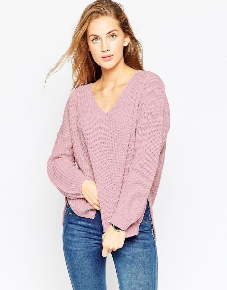 ASOS Ultimate Chunky Jumper With V-Neck at asos.co...