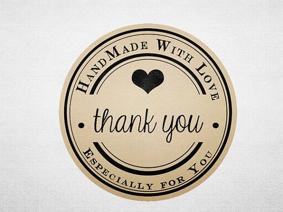 Items similar to Thank You Stickers - Printable Kr...