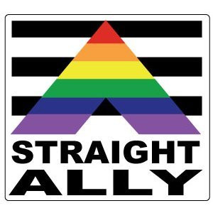 Straight Ally Square Rainbow Sticker (3.5 x 3.5) -...