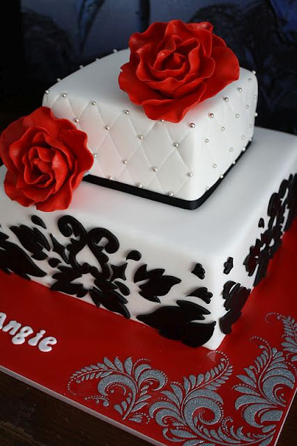 Damask Birthday Cake