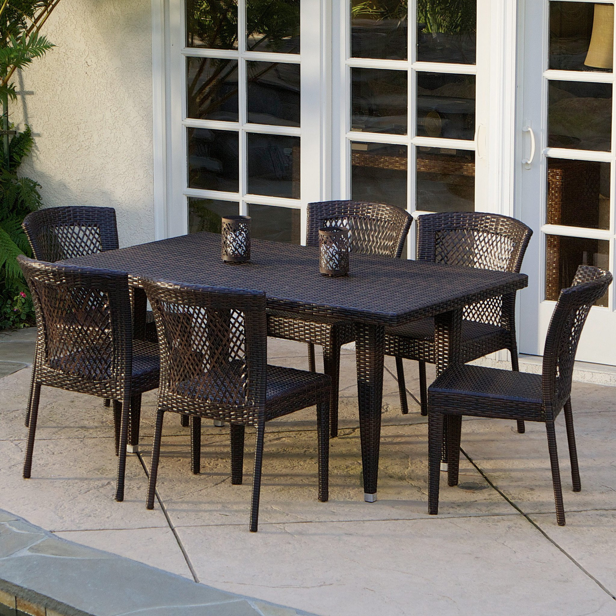 Dana Point 7-pc Outdoor Patio Furniture Brown Wick...